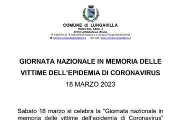 18 Marzo- Giornata Nazionale in memoria delle vittime dell&#39;epidemia di Coronavirus